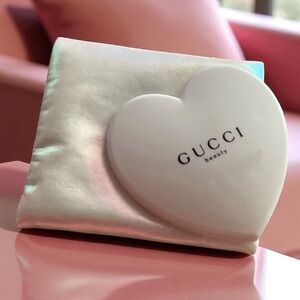 Gucci Cream Heart Mirror with Pouch